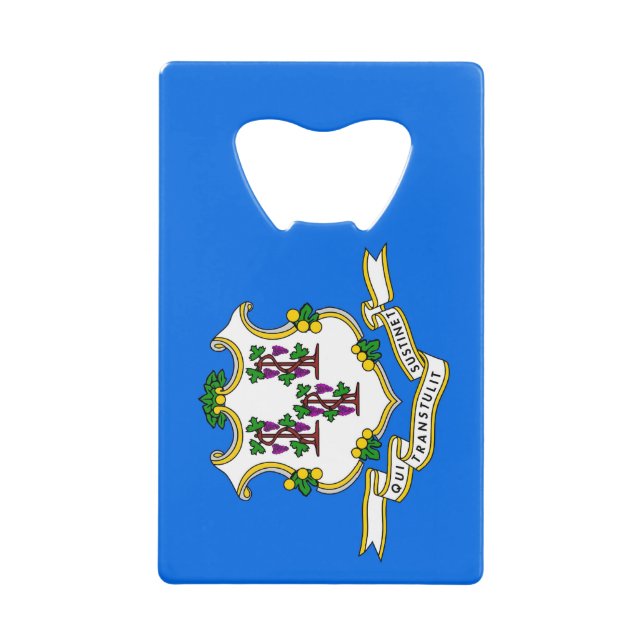 Steel Bottle Opener mit Flagge von Connecticut, US Geldbeutel Flaschenöffner (Vorderseite)