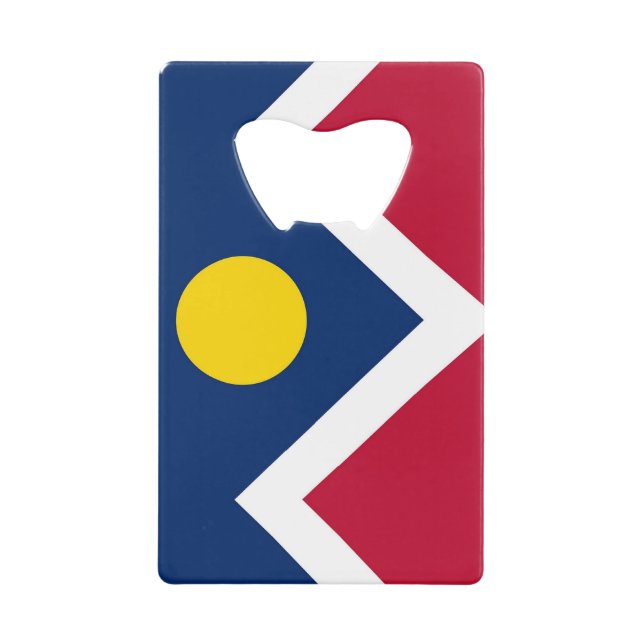 Steel Bottle Opener mit Flagge von Denver, USA Geldbeutel Flaschenöffner (Vorderseite)