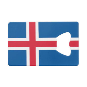 Steel Bottle Opener mit Flagge von Island Geldbeutel Flaschenöffner