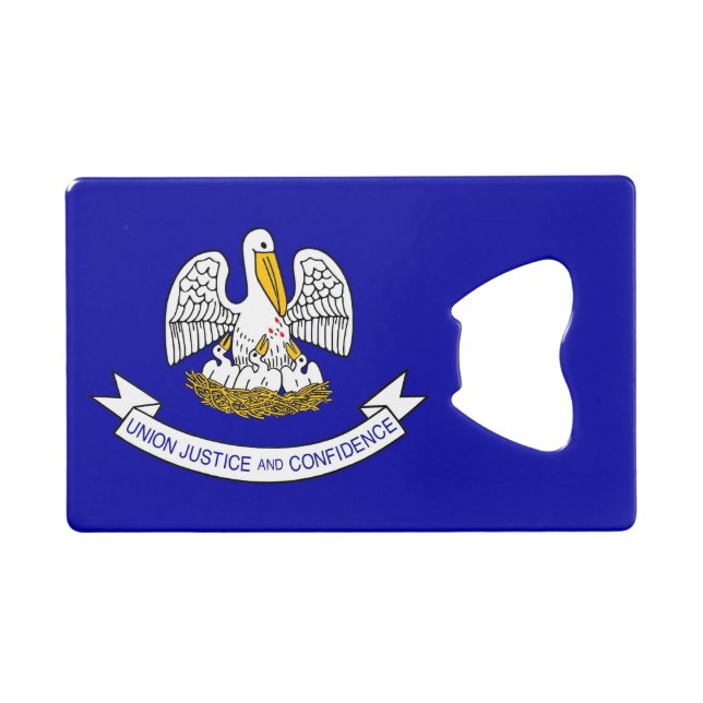 Steel Bottle Opener mit Flagge von Louisiana, USA Geldbeutel Flaschenöffner (Vorderseite (Horizontal))