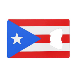 Steel Bottle Opener mit Flagge von Puerto Rico, US Geldbeutel Flaschenöffner