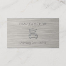 "Steel" Driving Instructor Business Cards