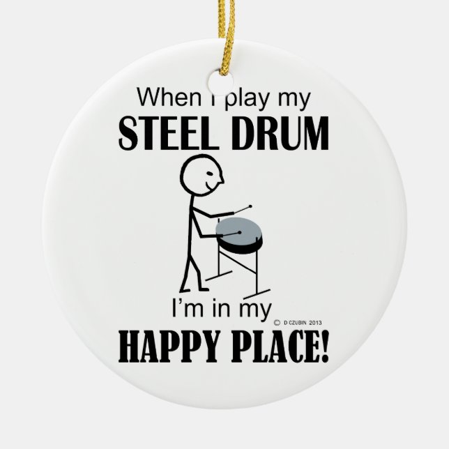 Steel Drum Happy Place Keramik Ornament (Vorne)