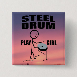 Steel Drum Play Girl Button