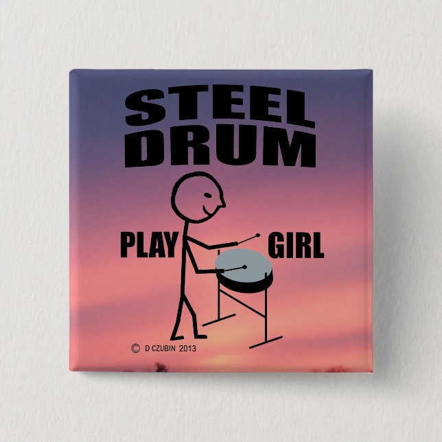 Steel Drum Play Girl Button (Vorderseite)