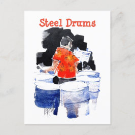 Steel Drums Bass Player #160601 Postkarte
