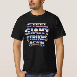 Steel Giant schlägt wieder zu – Retro Mecha-Typogr T-Shirt
