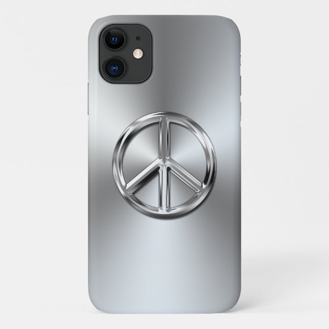 Steel Gradient Graphic Peace Symbol Case-Mate iPhone Hülle (Rückseite)
