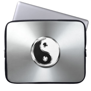 Steel Gradient Graphic Yin-Yang Symbol Laptopschutzhülle