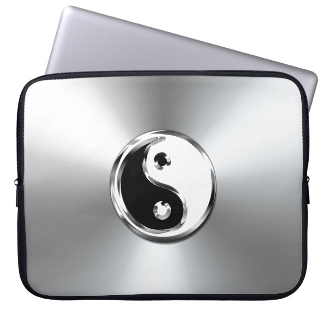 Steel Gradient Graphic Yin-Yang Symbol Laptopschutzhülle (Vorderseite)