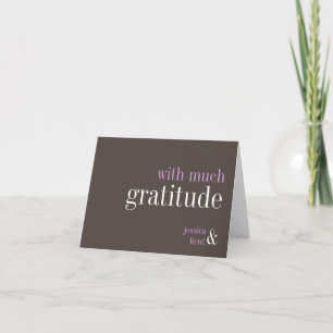 Steel grau lilac typografie modern danke notiert