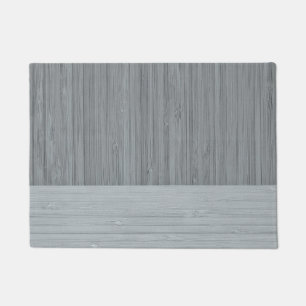 Steel Gray Bamboo Border Wood Grain Look Fußmatte