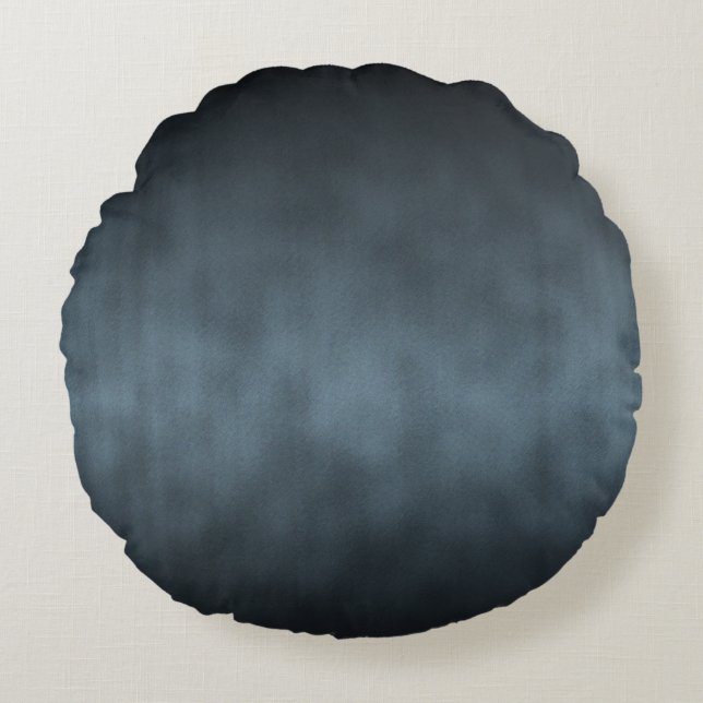 Steel Gray Gothic Ombre Hintergrundgeschichte Rundes Kissen (Vorderseite)