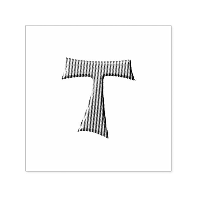 Steel Gray Look Franciscan Tau Cross Permastempel (Design)