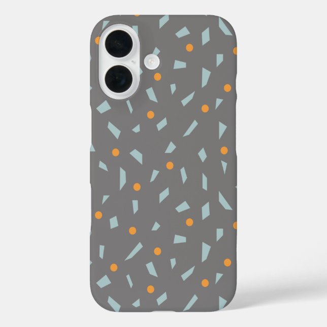 Steel Gray Orange und Baby Blue Confetti Case-Mate iPhone Hülle (Rückseite)