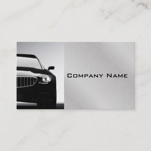 Steel Gray Stylish Automotive Modern Business Card Visitenkarte (Vorderseite)