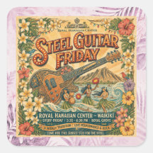 Steel Guitar FRIDAY Waikīkī Vintage Aufkleber