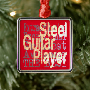 Steel Guitar Player Extraordinator Ornament Aus Metall