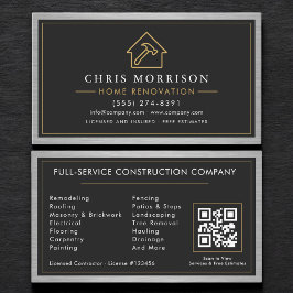 Steel Home Renovation Black QR Code Visitenkarte