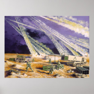 Steel Rain Wüste Storm Missles by Frank M. Thomas Poster