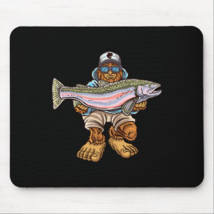 Steelhead-Angeln Bigfoot-Forelle-Fluss-Angler Mousepad