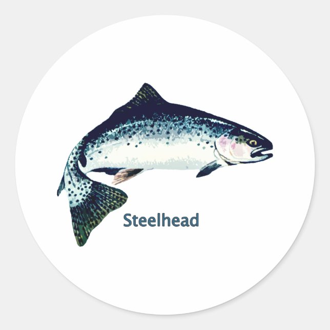 Steelhead Schwimmen Runder Aufkleber (Vorderseite)