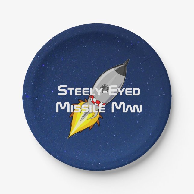 Steely-Mit Augen Missile Man Pappteller (Vorderseite)