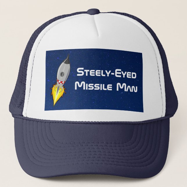 Steely-Mit Augen Missile Man Truckerkappe (Vorderseite)