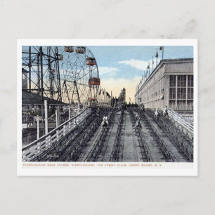 Steeplechase, Coney Island, New York Vintage Postkarte