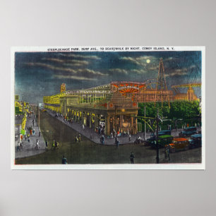 Steeplechase-Park-Brandungs-Allee zu Broadway an Poster