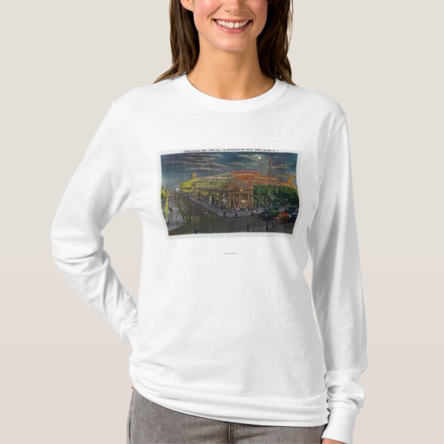 Steeplechase-Park-Brandungs-Allee zu Broadway an T-Shirt (Vorderseite)
