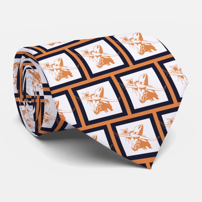 Steer Longhorn Steer Team Mascot Football Necktie Krawatte (Gerollt)