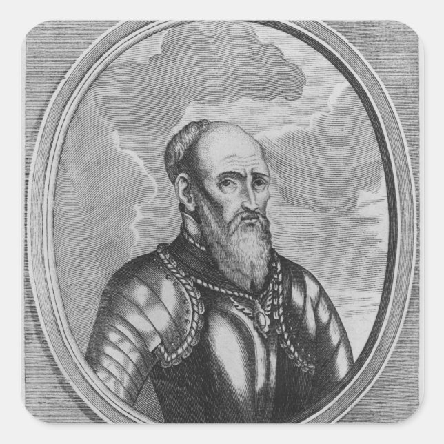 Stefan Czarniecki, polnischer General Quadratischer Aufkleber (Vorderseite)