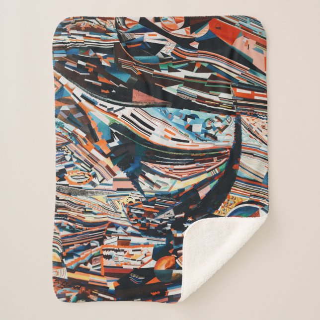 Steg mit braunem und blauem Holzschiff Sherpadecke (Vorderseite)