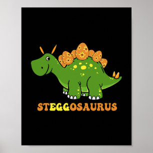 Steggosaurus Egg Dinosaur Happy Oaster Day Trex Fe Poster
