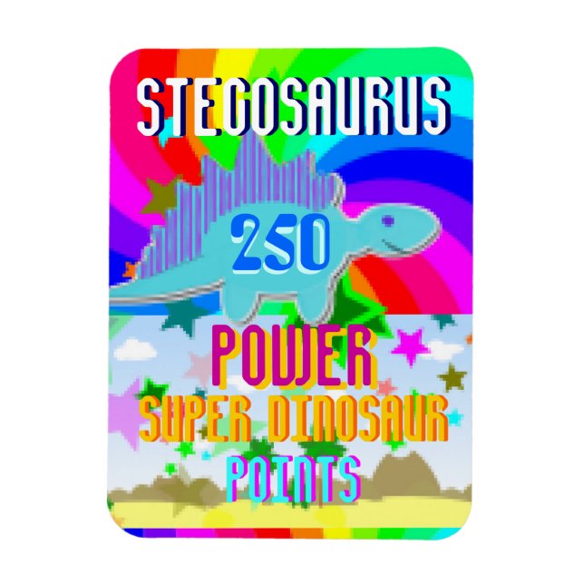 Stegosaurus 250 Power Super Dinosaurier Punkte Magnet (Vertikal)