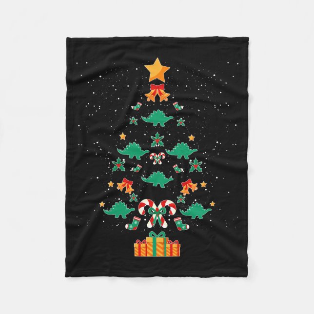 Stegosaurus Dinosaur Christmas Tree Xmas Long Slee Fleecedecke (Vorderseite)