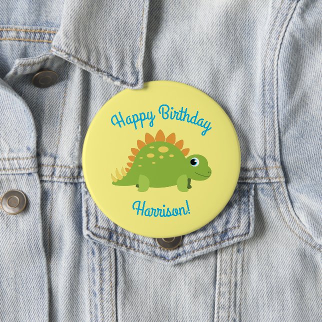 Stegosaurus Dinosaur Geburtstagsparty Button (Beispiel)