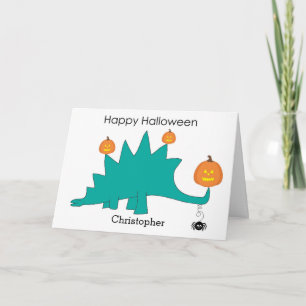 Stegosaurus-Dinosaur-Kürbisse-Halloween-Karte Karte