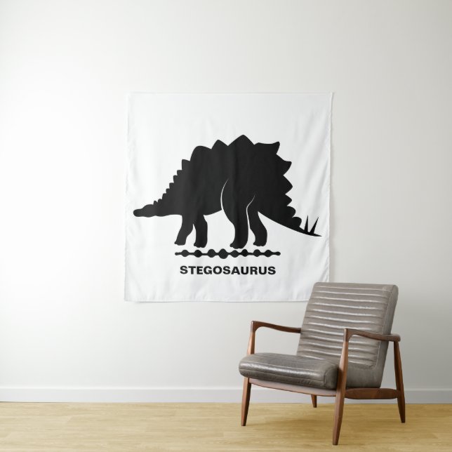 Stegosaurus Dinosaur Silhouette Tapestry Wandteppich (Beispiel)