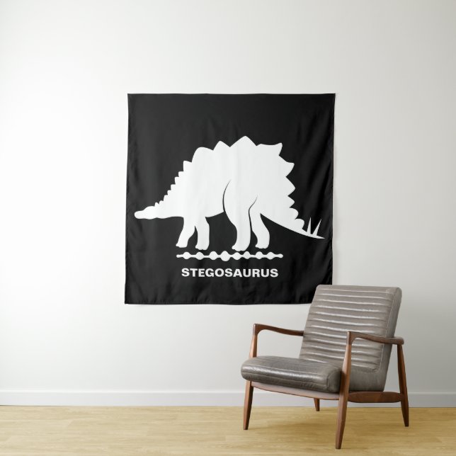 Stegosaurus Dinosaur Silhouette Tapestry Wandteppich (Beispiel)