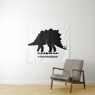 Stegosaurus-Dinosaur-Silhouette-Teppich Wandteppich