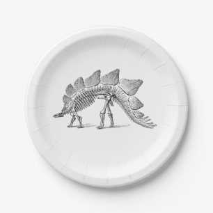 Stegosaurus Dinosaur Skeleton Fossil Pappteller