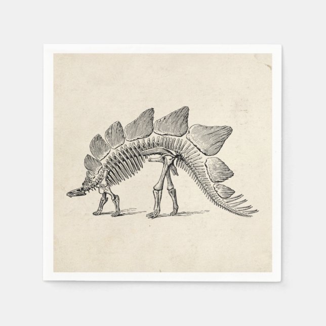 Stegosaurus Dinosaur Skeleton Fossil Serviette (Vorderseite)