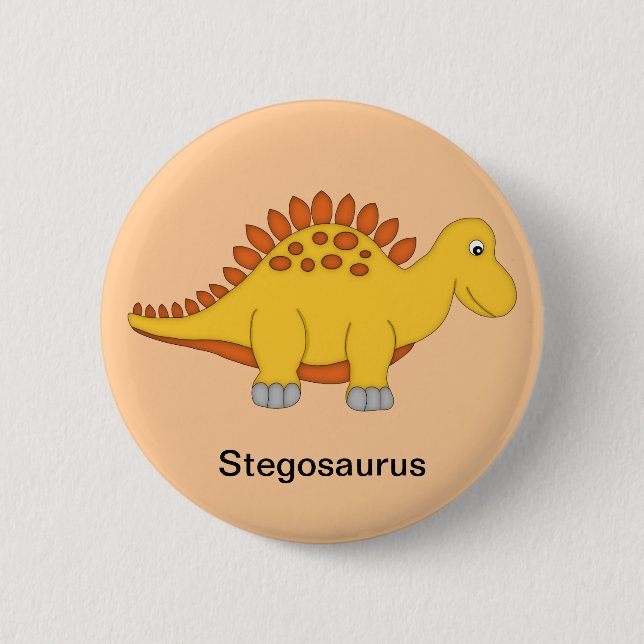 Stegosaurus-Dinosaurier Button (Vorderseite)