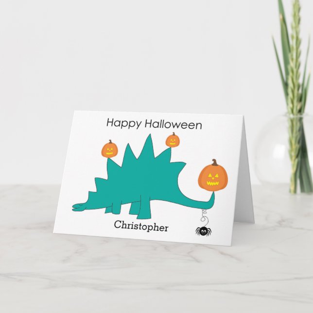 Stegosaurus Dinosaurier Halloween Card Karte (Vorderseite)