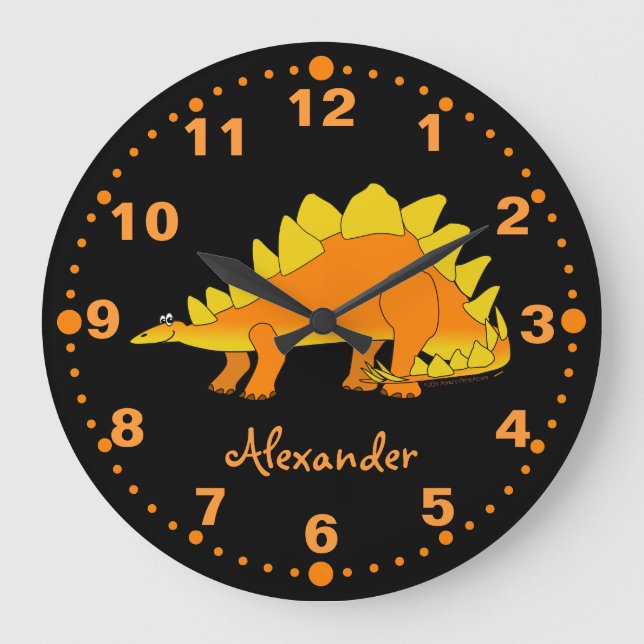 Stegosaurus-Dinosaurier-personalisierte Uhr für (Vorderseite)