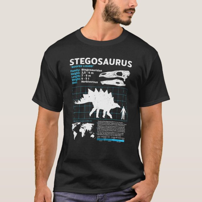 Stegosaurus Fakt Dinosaurier Fakten T-Shirt (Vorderseite)