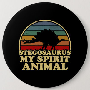 Stegosaurus My Spirit Animal Dinosaurier Lover Button