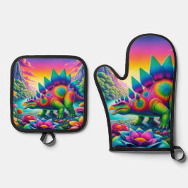 Stegosaurus Ofenhandschuh & Topflappen-Set